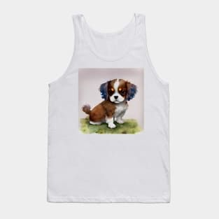 Cute Cavalier King Charles Spaniel Dog Puppy Art 8 Tank Top